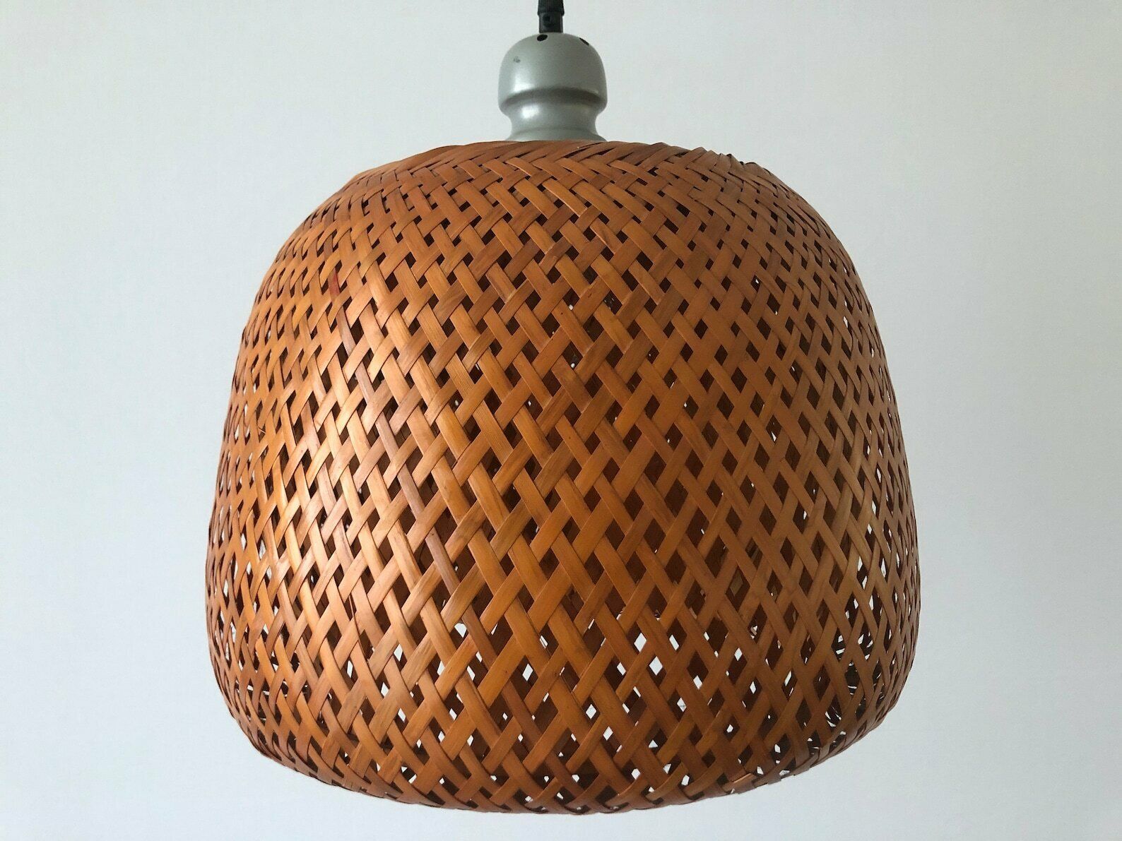 Unique Italian Design Wicker Pendant Lamp, 1960s, Italy photo vinterior