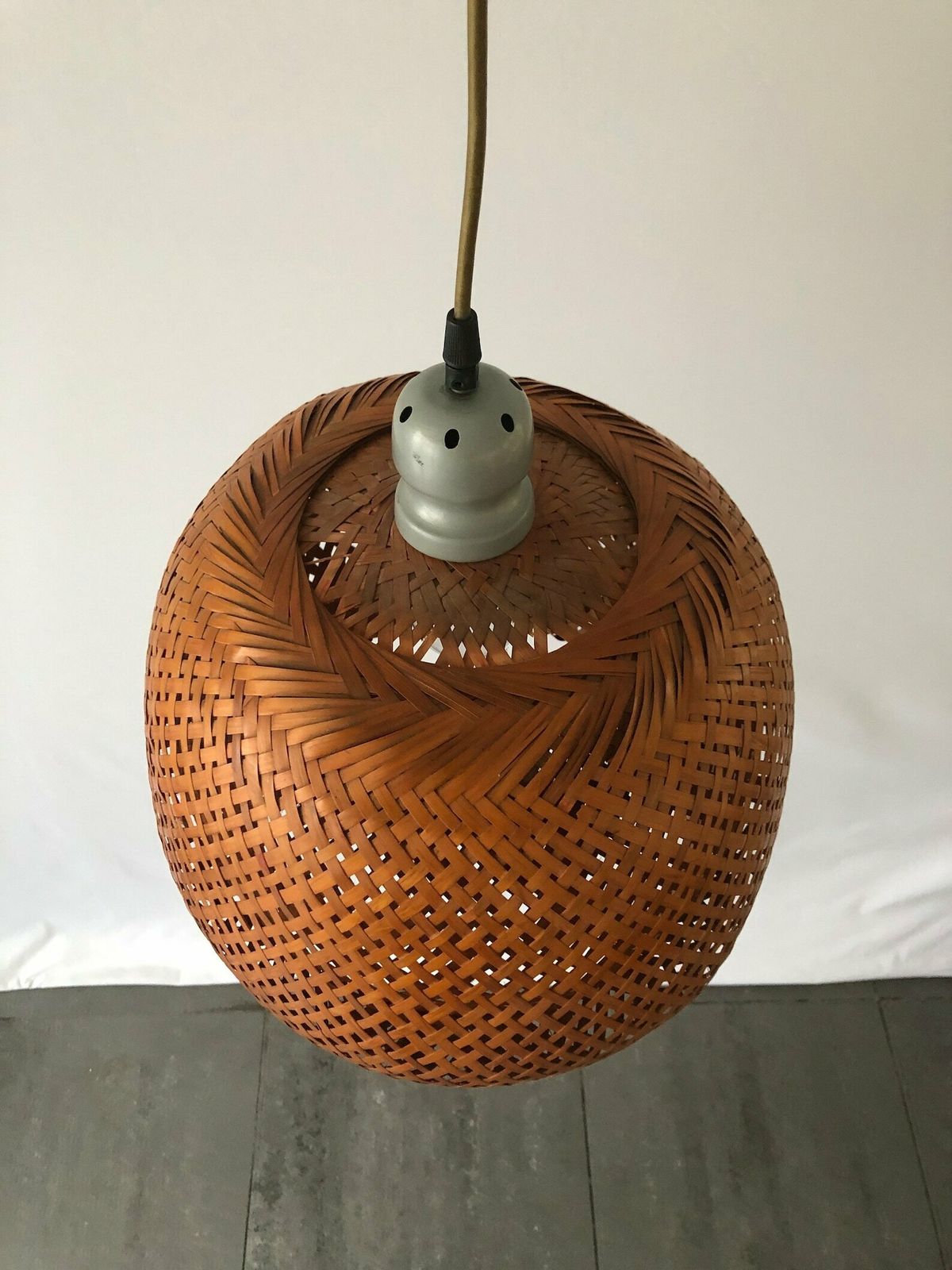 photo furniture Unique Italian Design Wicker Pendant Lamp, 1960s, Italy