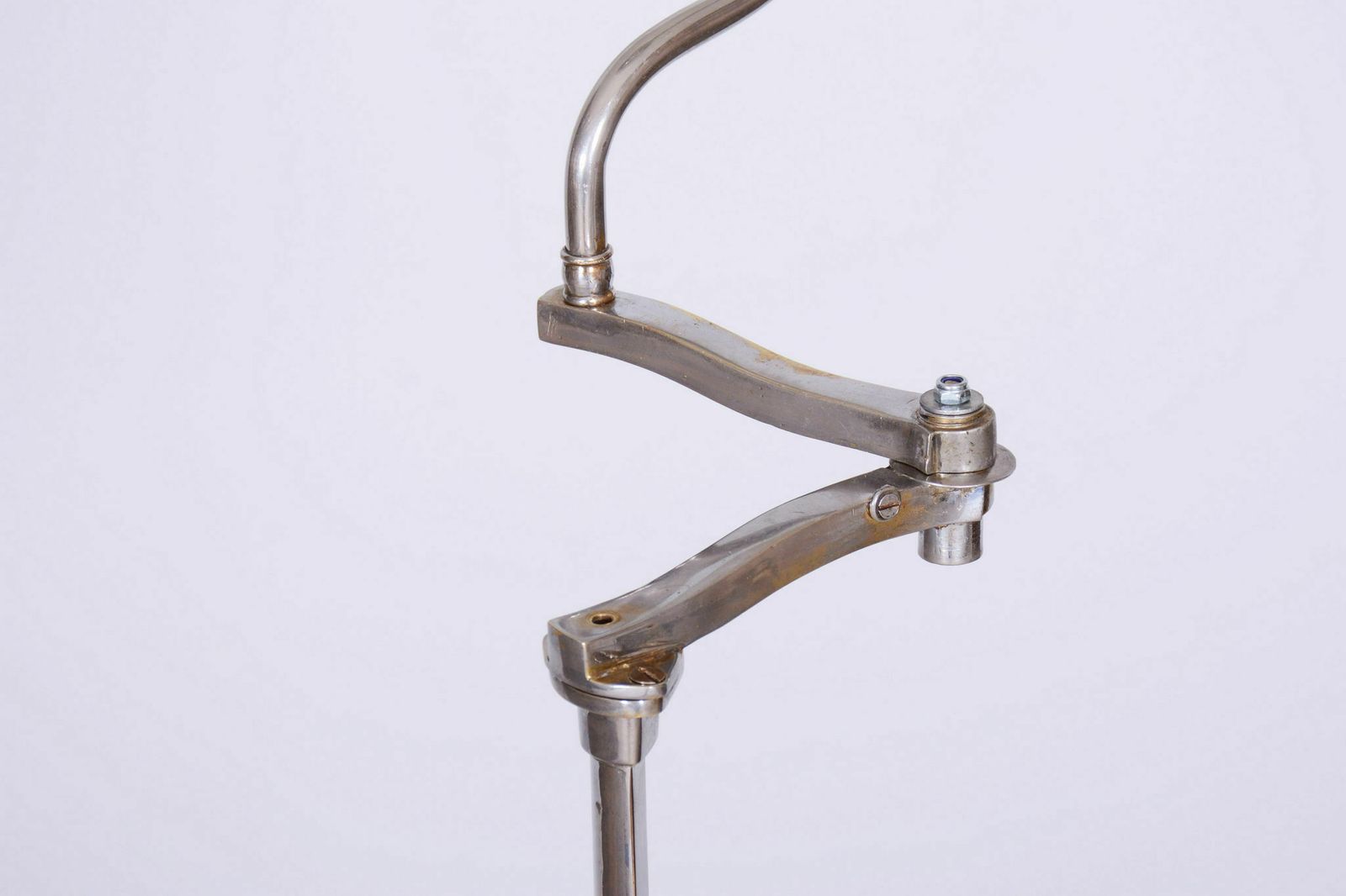 Restored Art Deco Floor Lamp, New Electrification, Chrome, Steel, Czechia, 1920s photo vintage