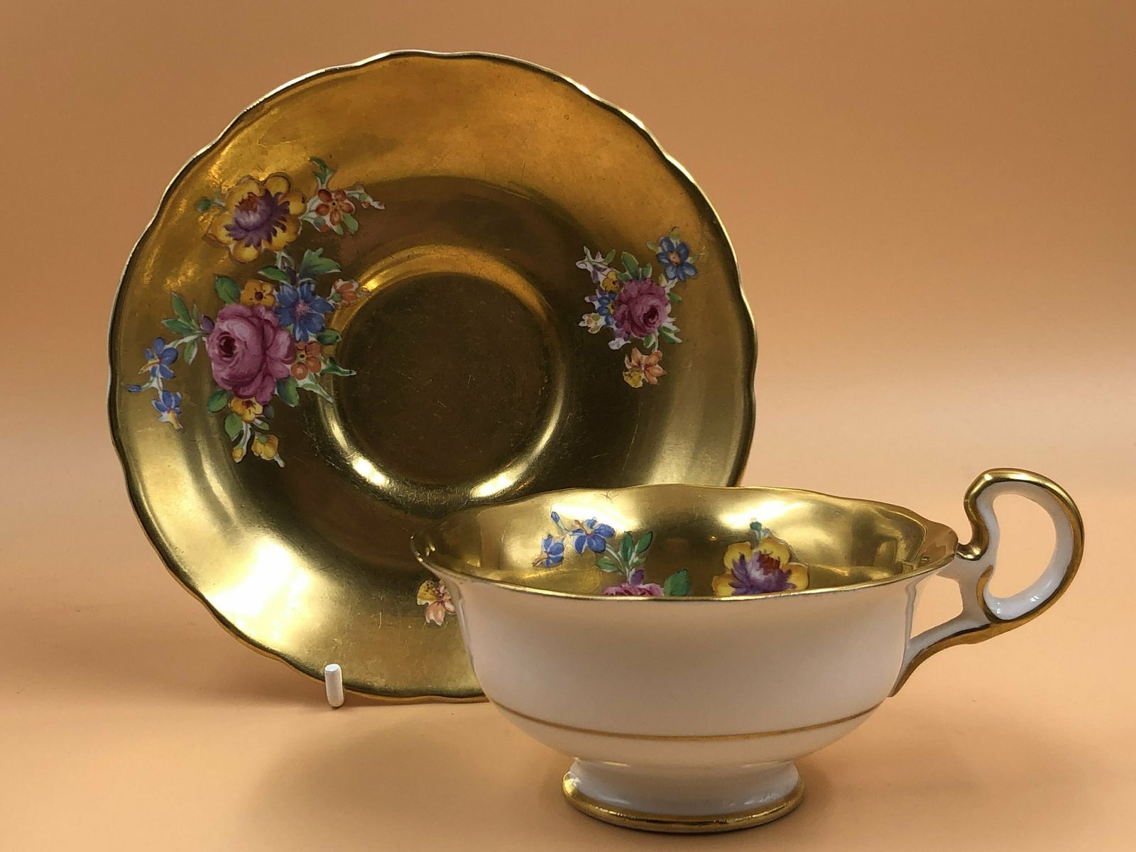 Antique Radfords Fenton China Gold / Gilded Floral Tea Cup And Saucer Duo. No. 8548. C1920. photo Home Decor