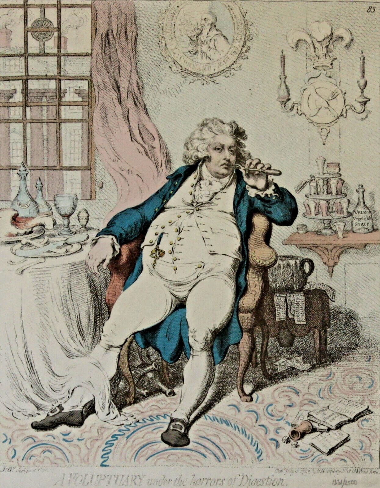 Sunday Times Copies Of Engravings By Gillray: "Temperance" And "A Voluptuary" photo furniture