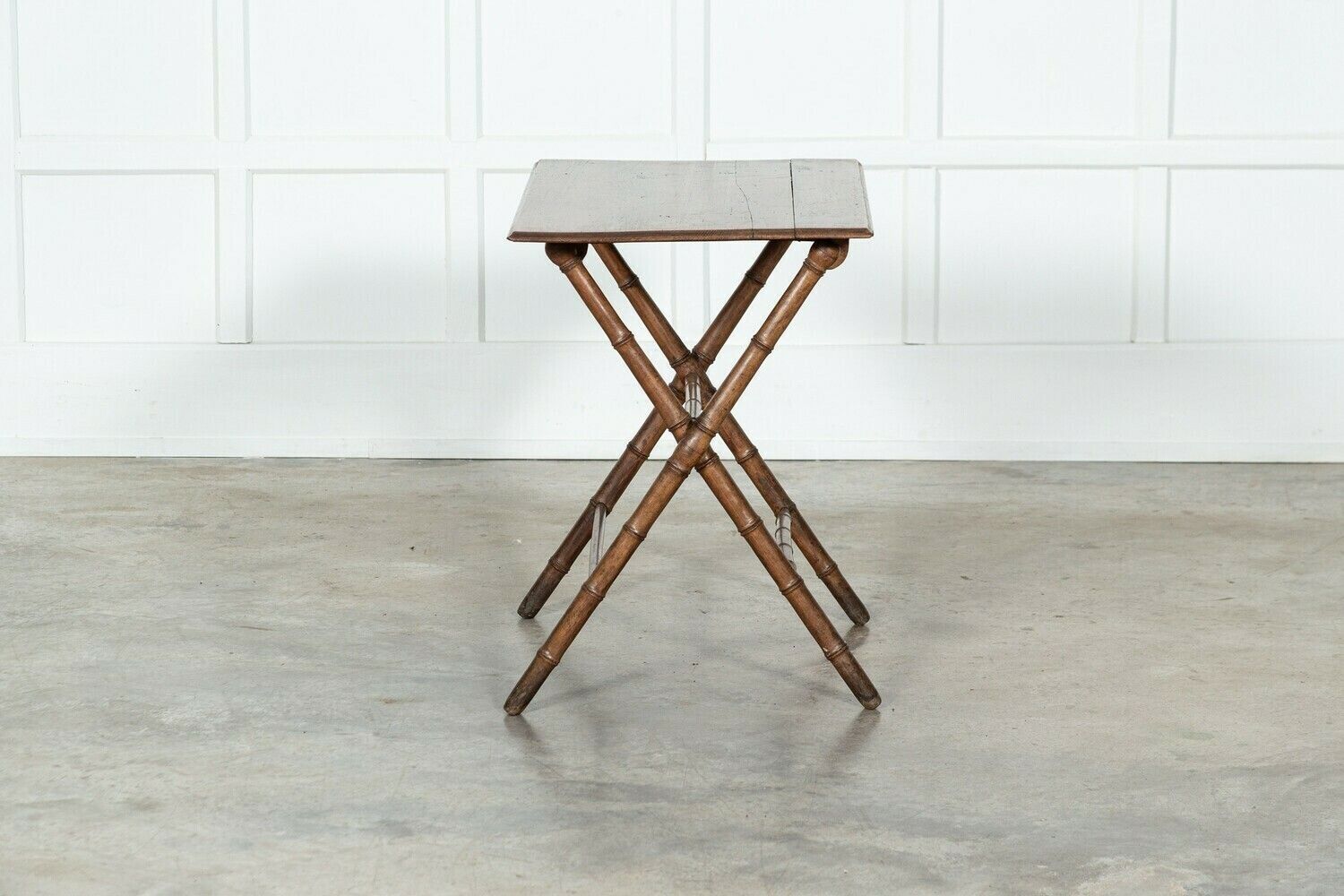 Furniture 19thc French Faux Bamboo Pine Vendange Table photo