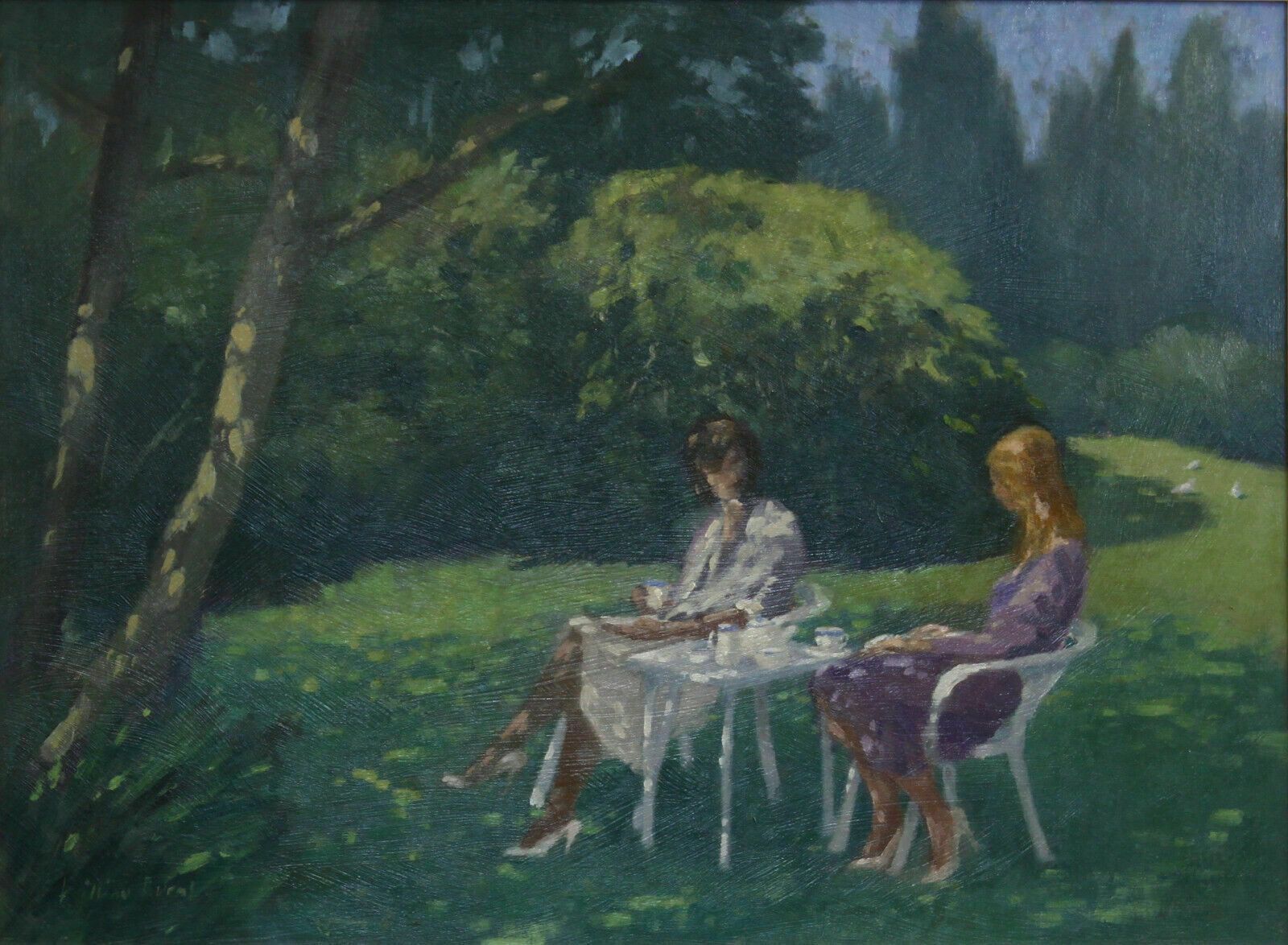 Oil On Board By William Burns. Titled Tea And Gossip. photo furniture