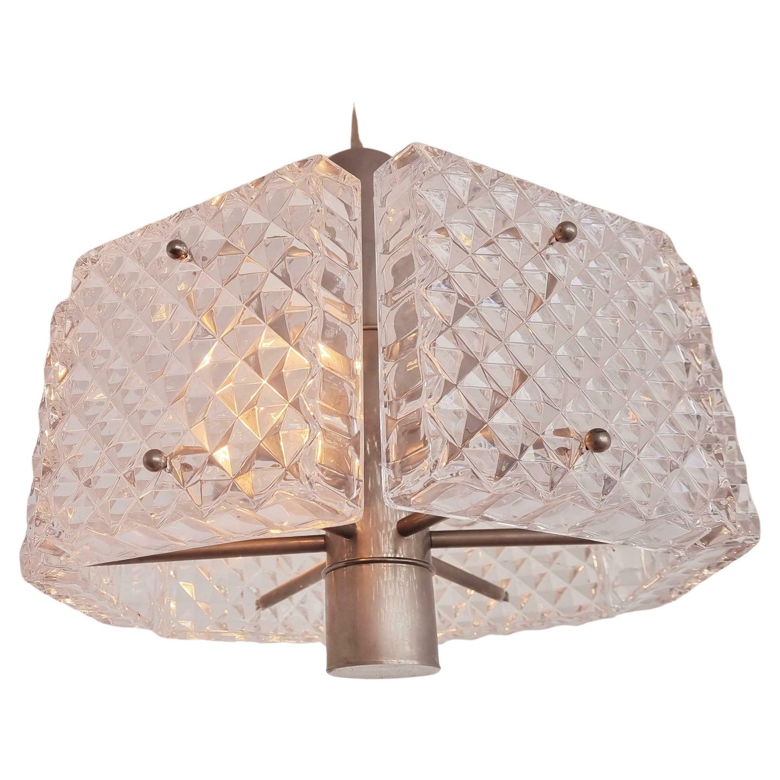 Mid Century Chandelier In Style Of Kalmar Austria 1960s
