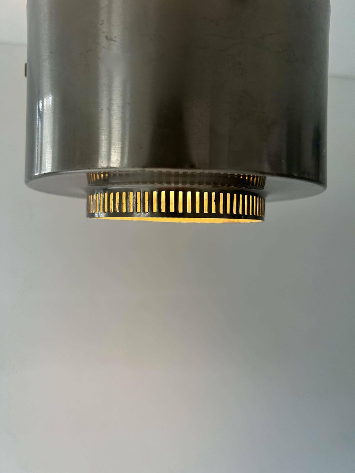 Vintage Modernist Chandelier, Chrome Metal, France 1940s photo Lighting