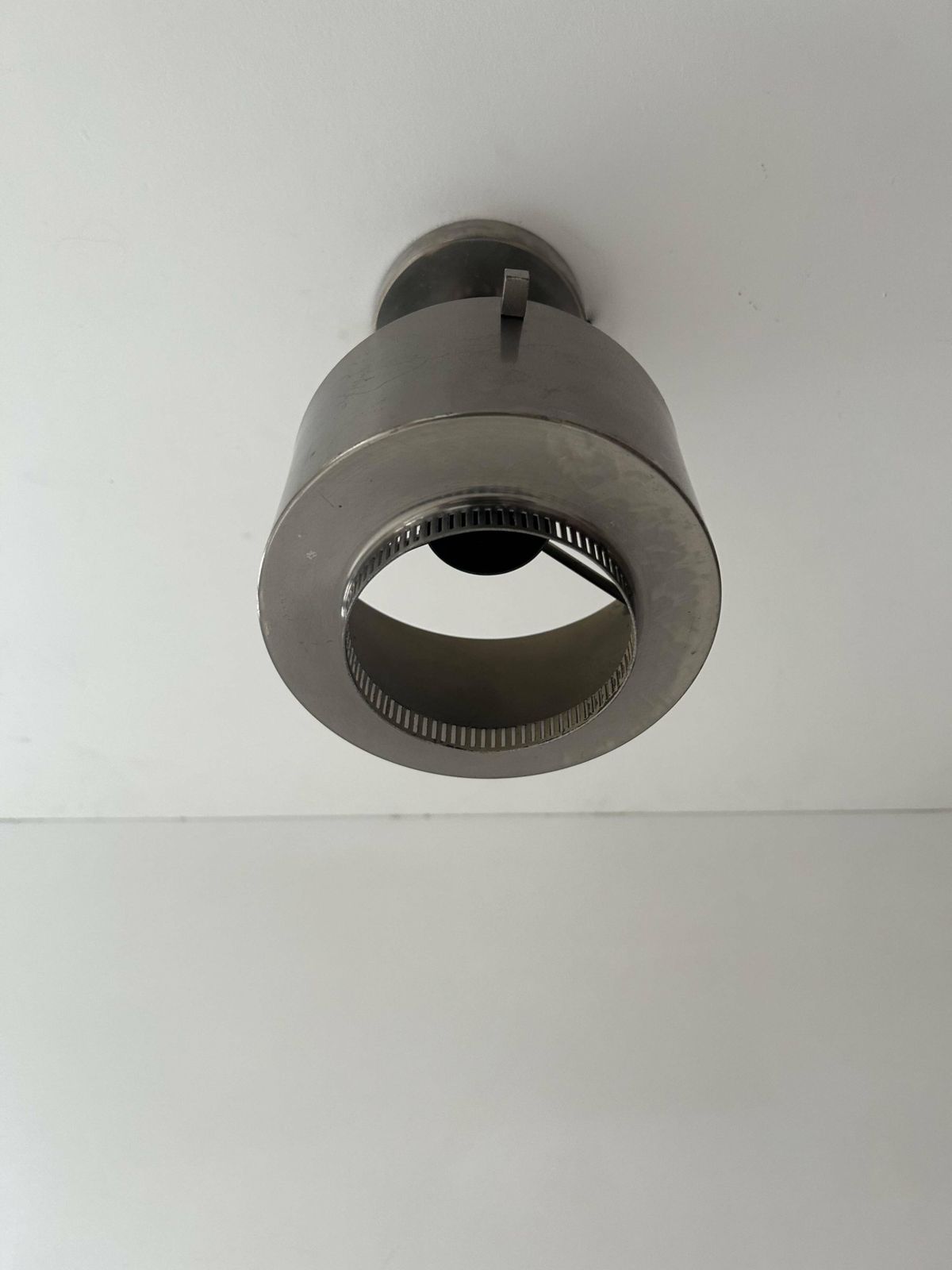 Vintage Modernist Chandelier, Chrome Metal, France 1940s photo buy