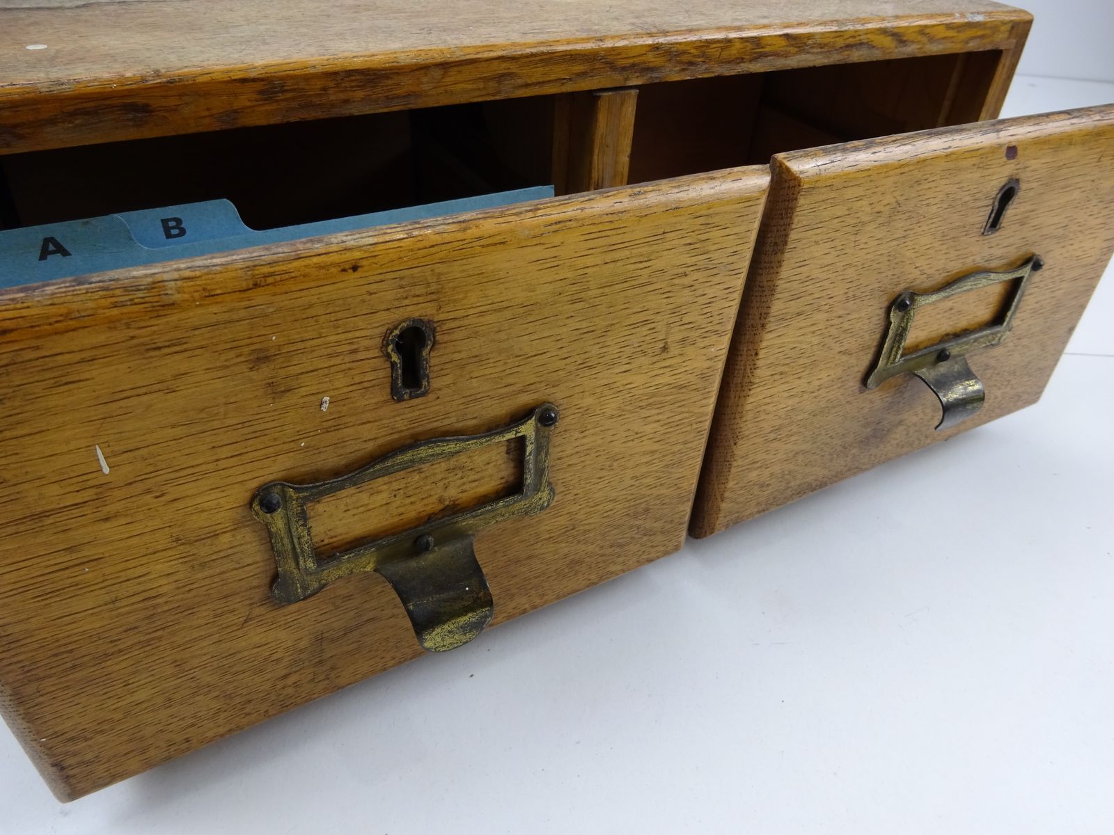 Vintage Wooden Index Drawers (For Restoration) photo furniture
