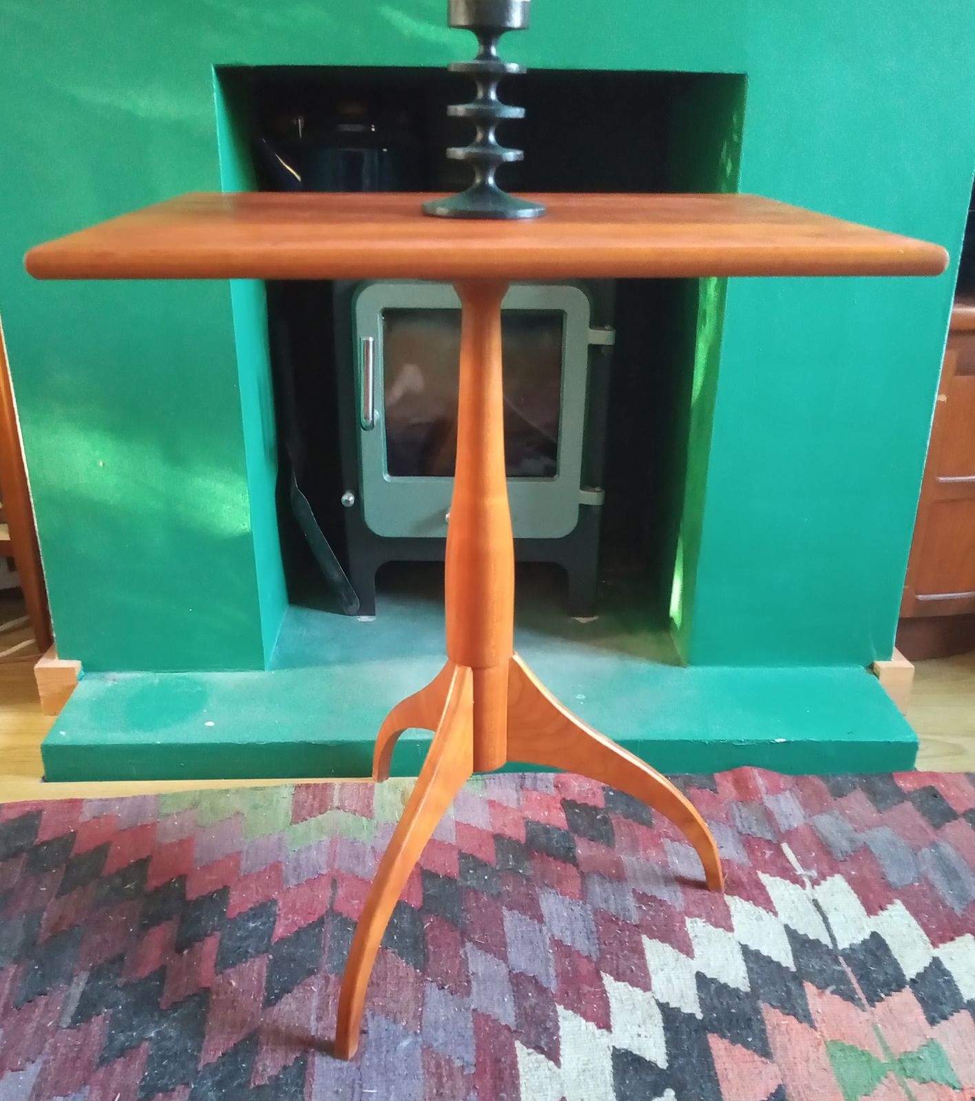 Vintage Oak Shaker Square 'Candle Stand' Table photo furniture