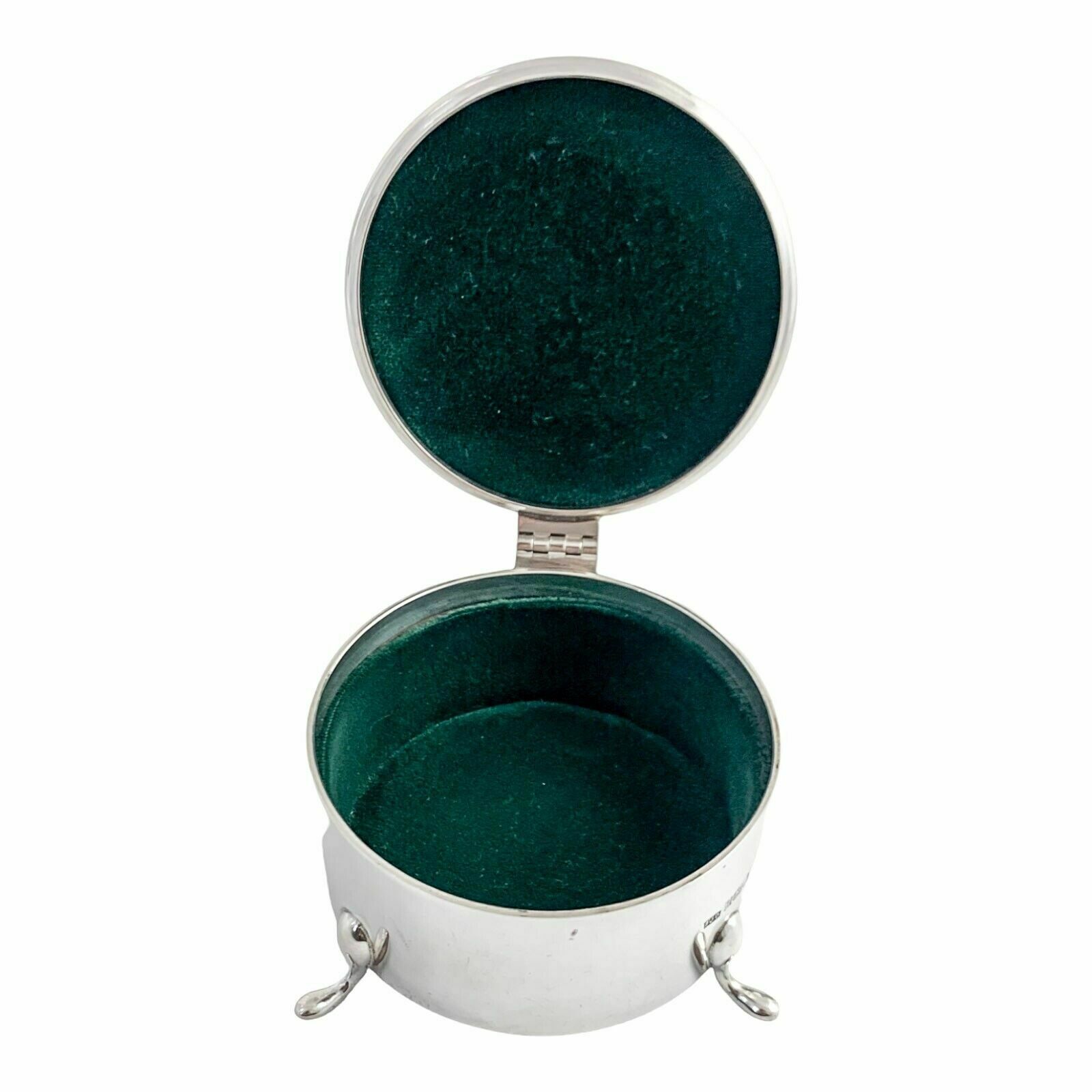 photo furniture Large Vintage Sterling Silver Keepsake Trinket Toilet Box, Round Body, Hoof Feet