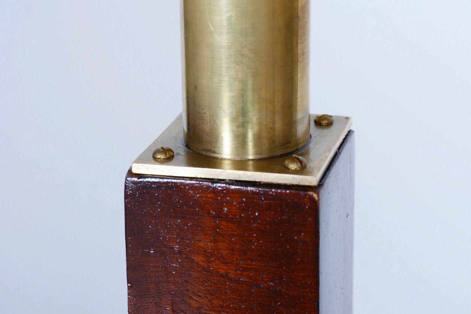 photo furniture Restored Art Deco Floor Lamp, Walnut, Brass, New Electrification, Czech, 1930s