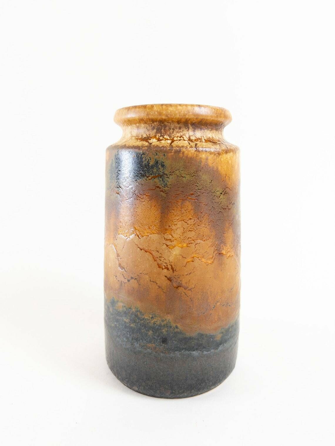 West German Pottery Vase By Scheurich 201 18   Copper Brown Glaze Scheurich Keramik   West German Vase photo Home Decor