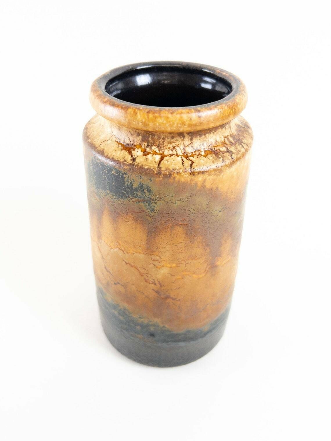 West German Pottery Vase By Scheurich 201 18   Copper Brown Glaze Scheurich Keramik   West German Vase photo 55.0