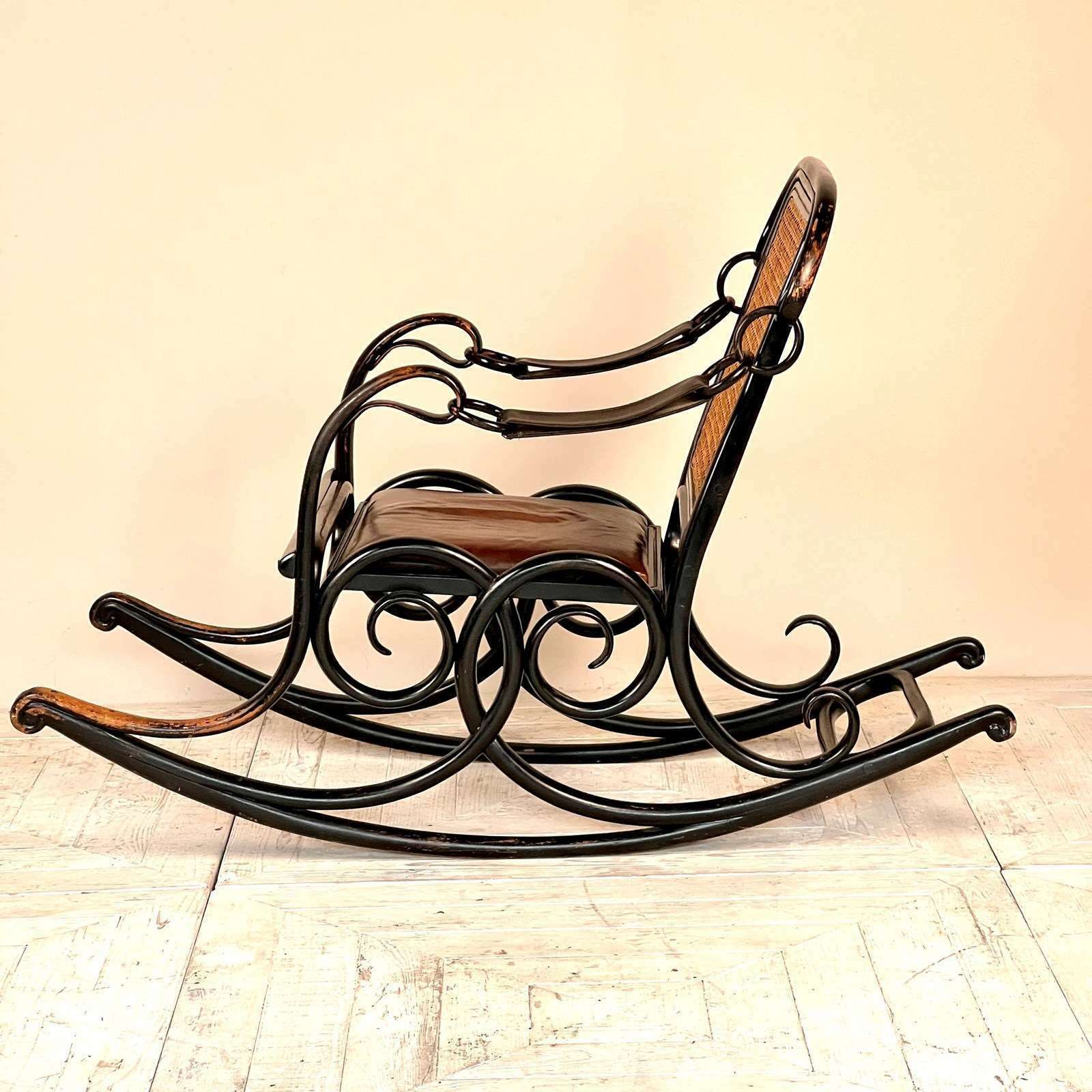 A Rare Thonet Number 3 Bentwood Rocking Chair