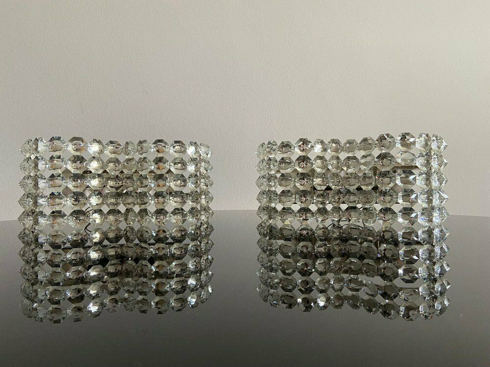 Italian Glass Wall Lamps, 1980s, Set Of 2