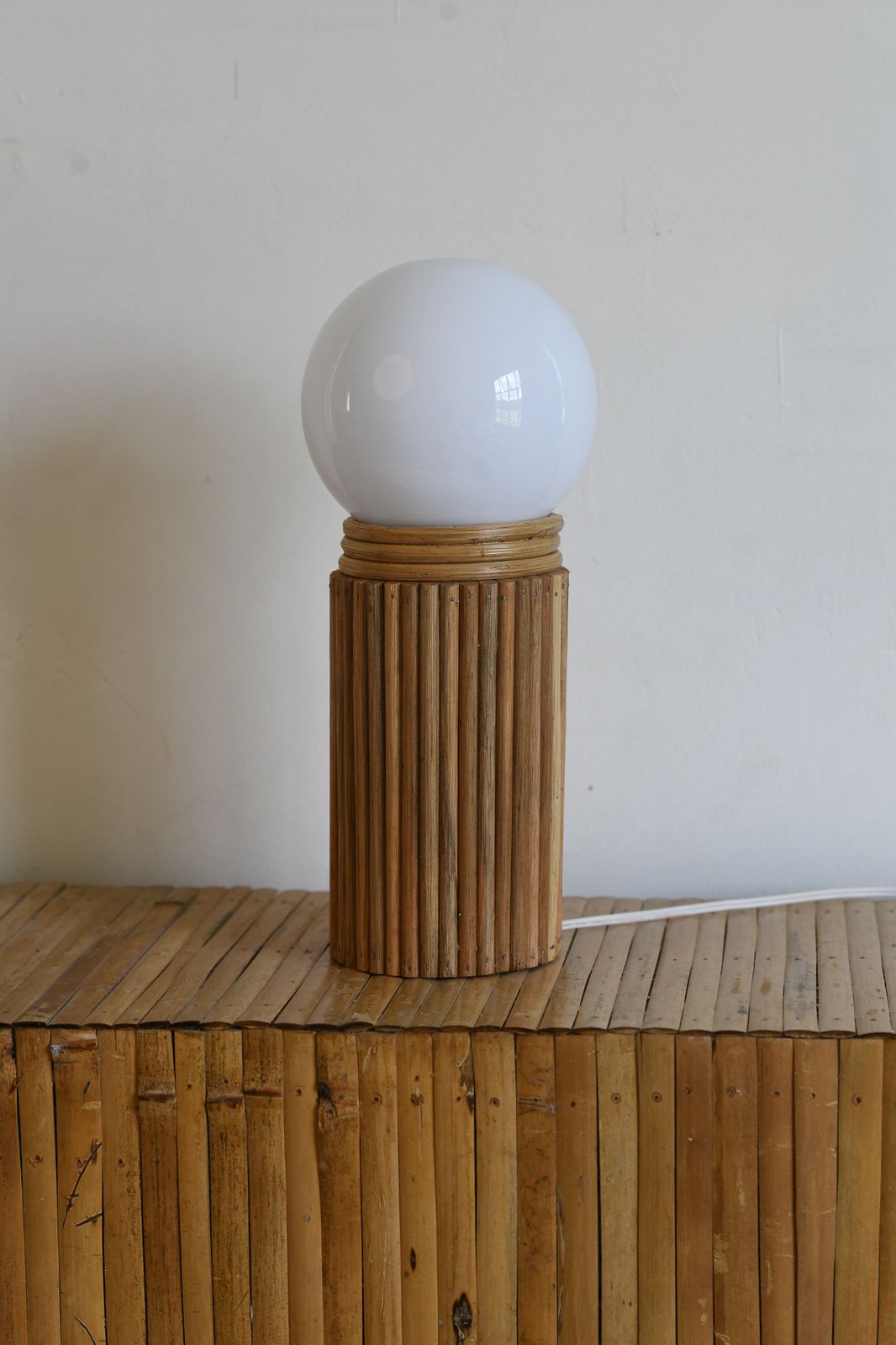 Midcentury Modern Pencil Reed Table Lamp photo furniture