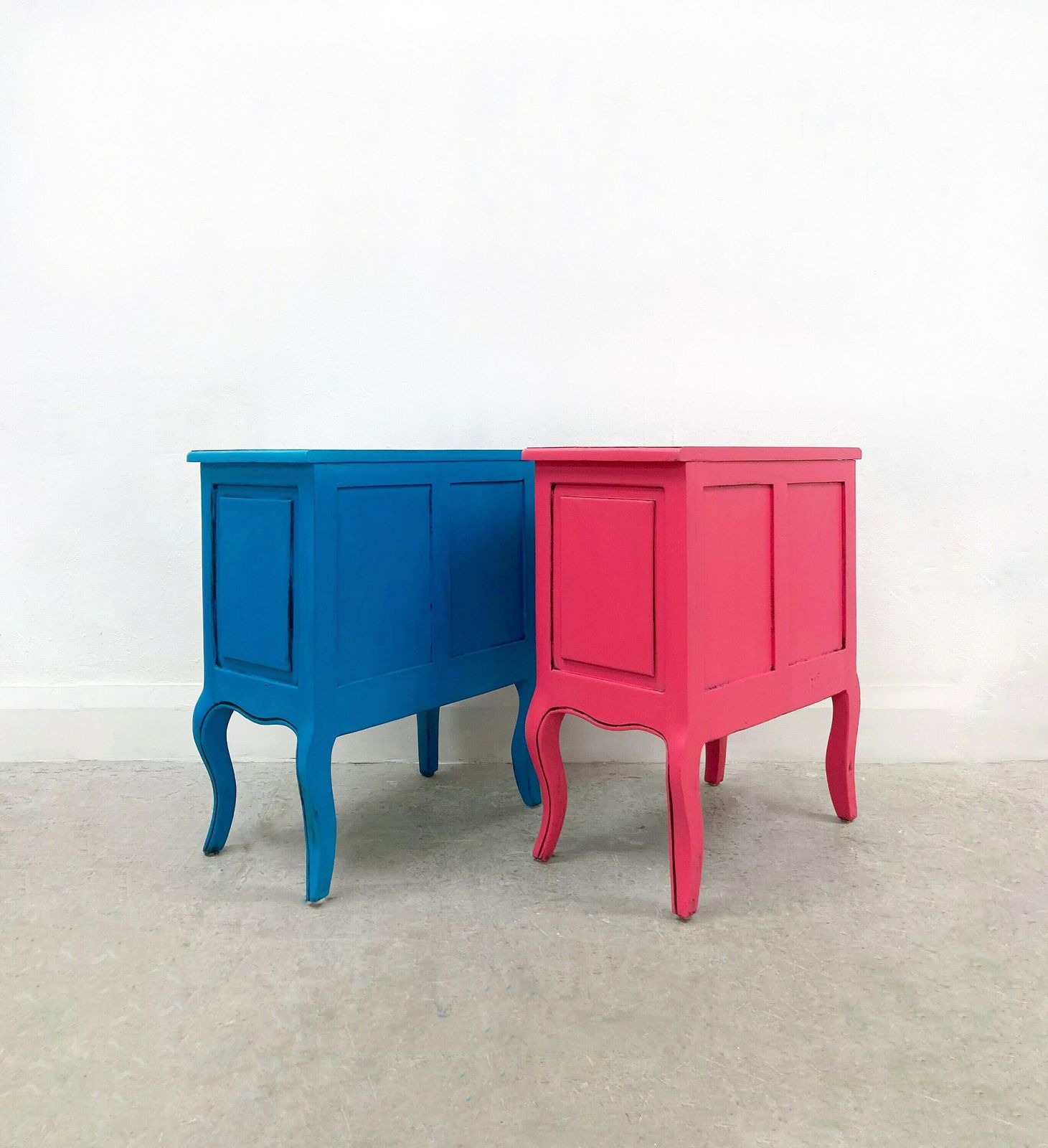 Two Side Cupboards. Pop Art. Andy Warhol, Marilyn Monroe. Hand Painted Cabinet. Bedroom, Dining Room, Lounge Furniture. Solid Mahogany Wood photo Furniture
