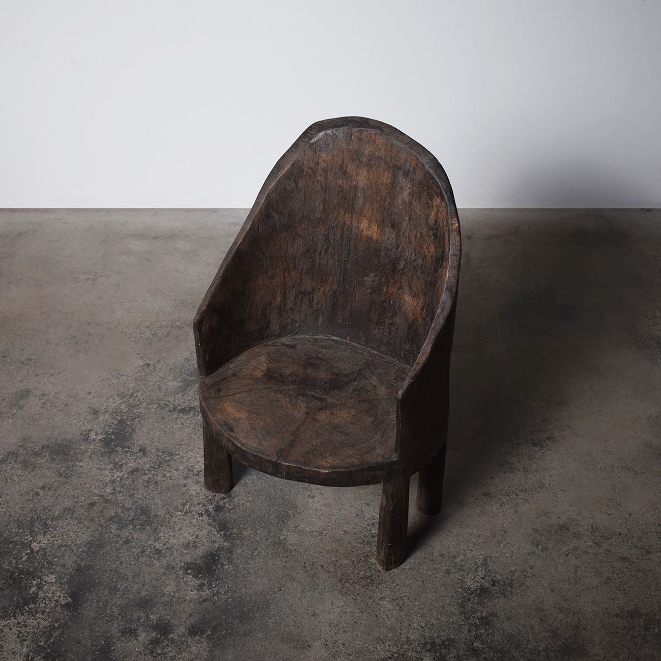 Primitive Handcrafted Organic Highback Naga Chair In Solid Teak, Wabi Sabi Style 1970s photo for sale