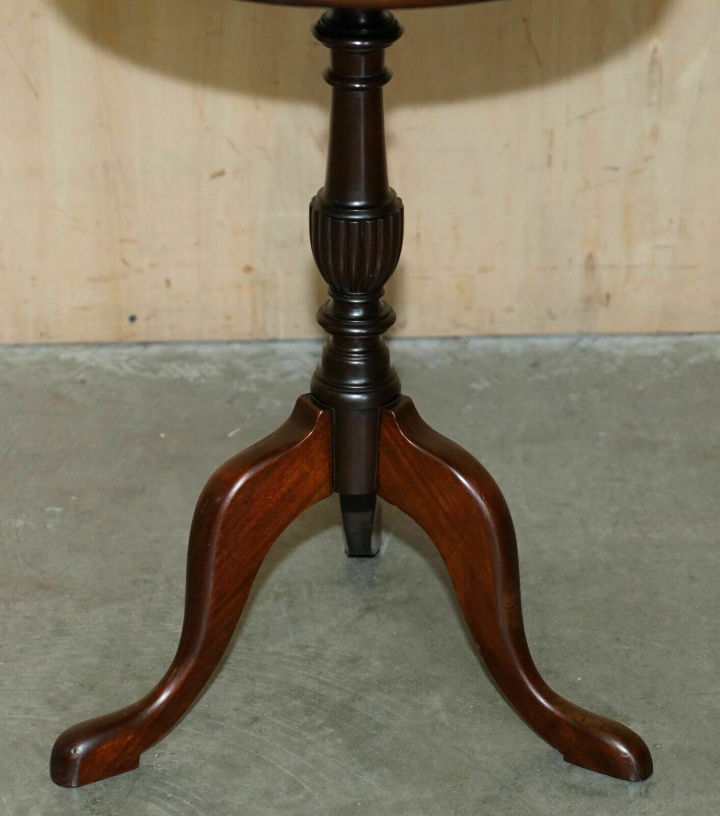 Two Tiered Antique Mahogany Tripod Table With Rotating Middle Shelf photo vinterior