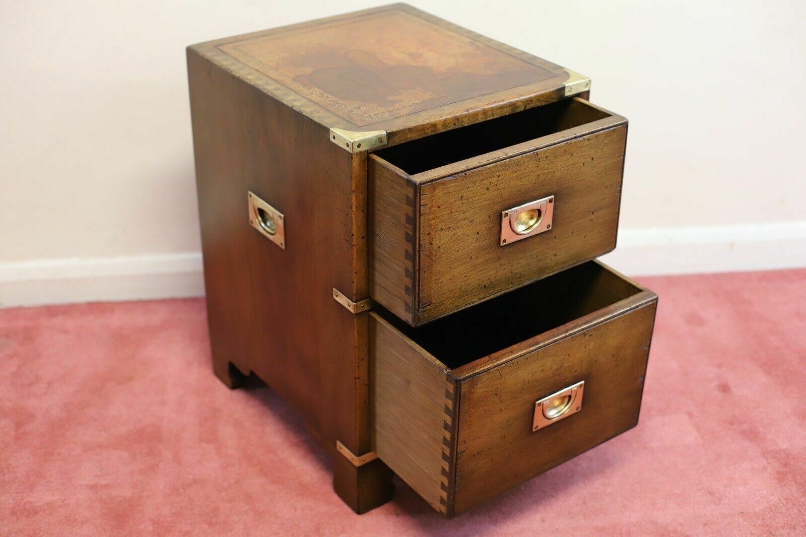 Lovely Harrods London Military Campaign Bedside Table photo vinterior