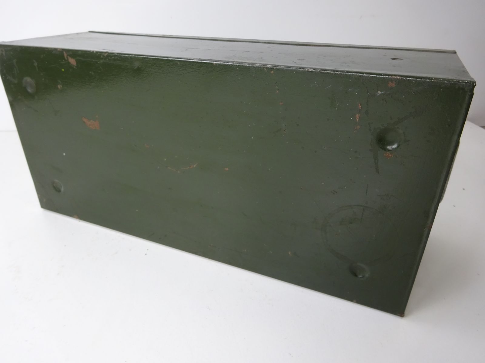 Industrial Dark Green Enamelled Metal Filing Index Drawer photo Home Decor