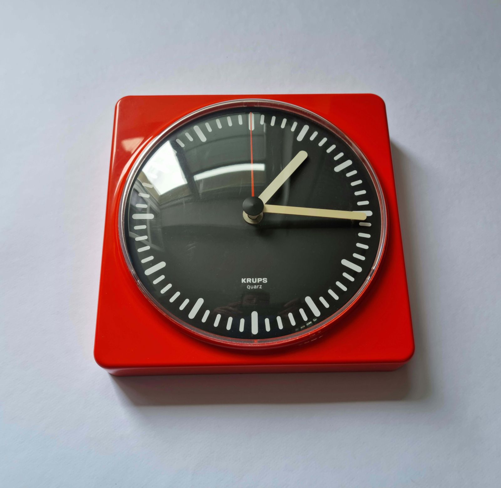 Midcentury Rare Wall Clock Krups, Space Age Style, Germany, 1970s photo for sale