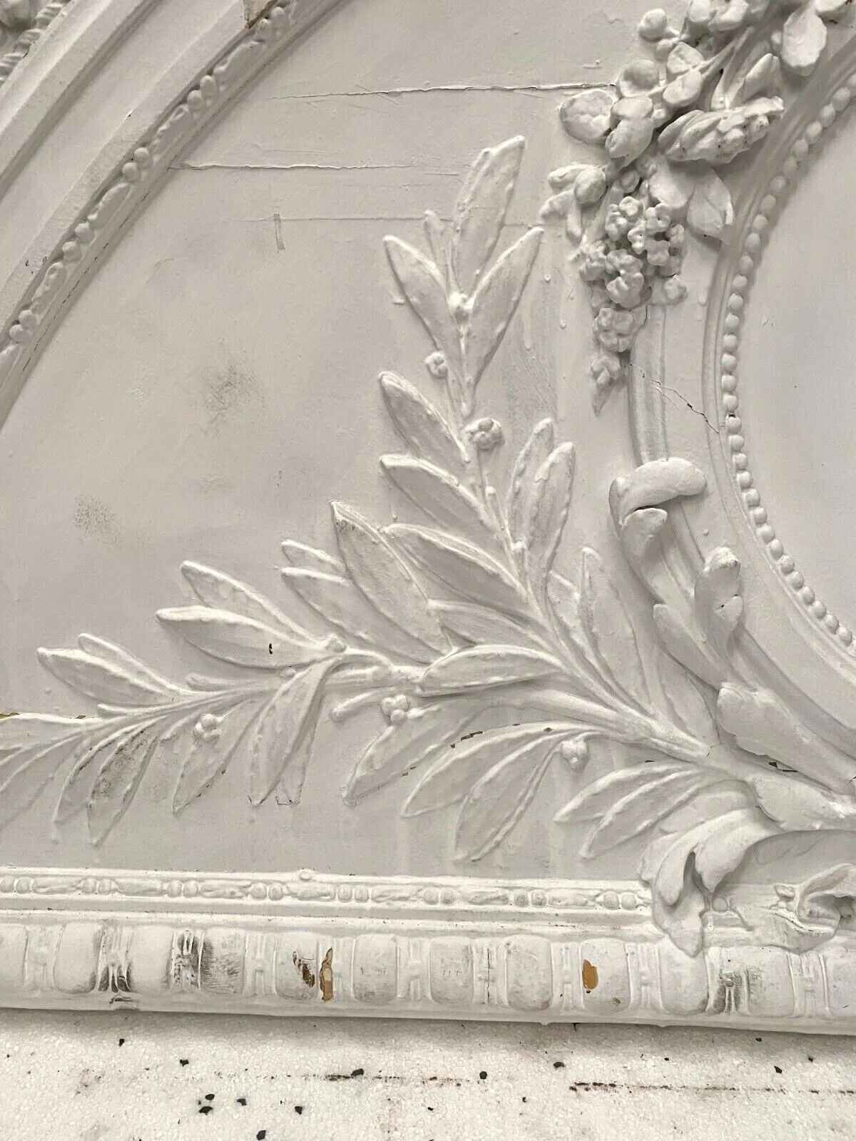 Door Pediment Decorative Panel In Wood And Patinated Stucco 19th Century photo for sale