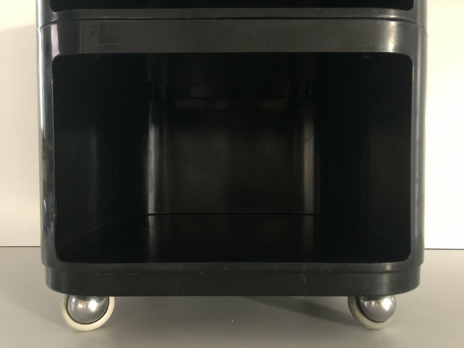 Iconic Italian Design Black Side Table With 2 Shelf, 1970s, Italy photo buy