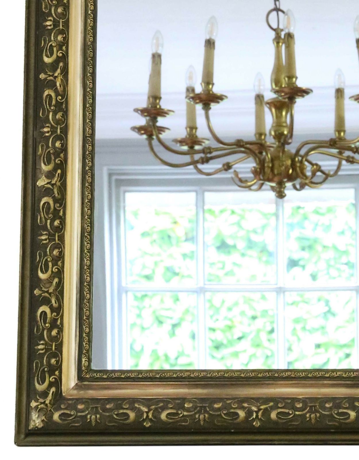 Antique 19th Century Large Quality Gilt Overmantle Or Wall Mirror Crest photo 1995.0
