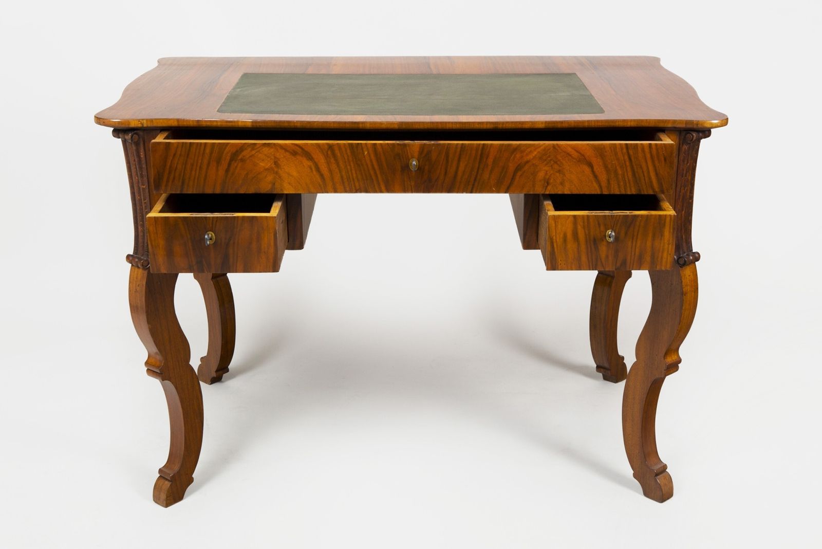 Restored Biedermeier Walnut Writing Desk, Revived Polish, Czech, 1830s photo Furniture