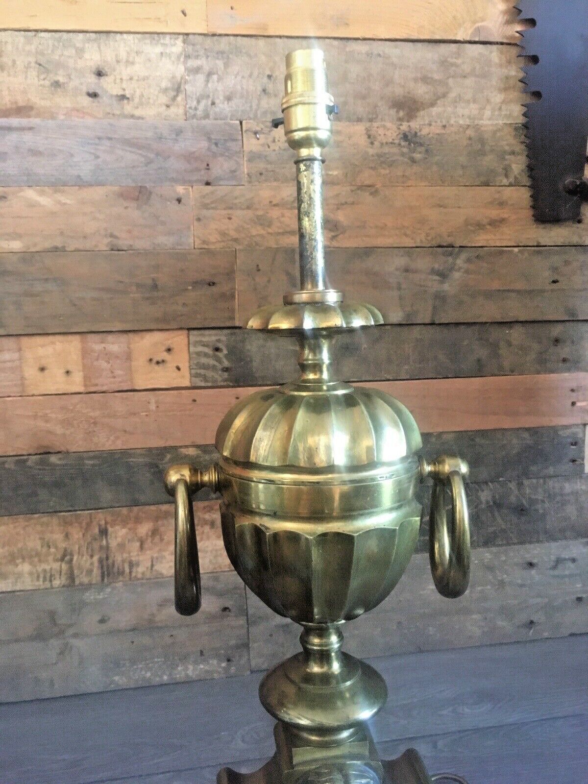 photo for sale Grand Pair Of Antique Brass Putti Dolphin Fireside Andiron Table Lamps Fire Dogs