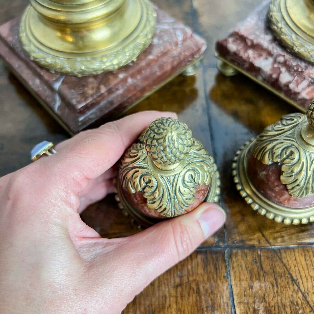 photo furniture A Pair Of French Rouge Marble And Gilt Bronze Cassolettes