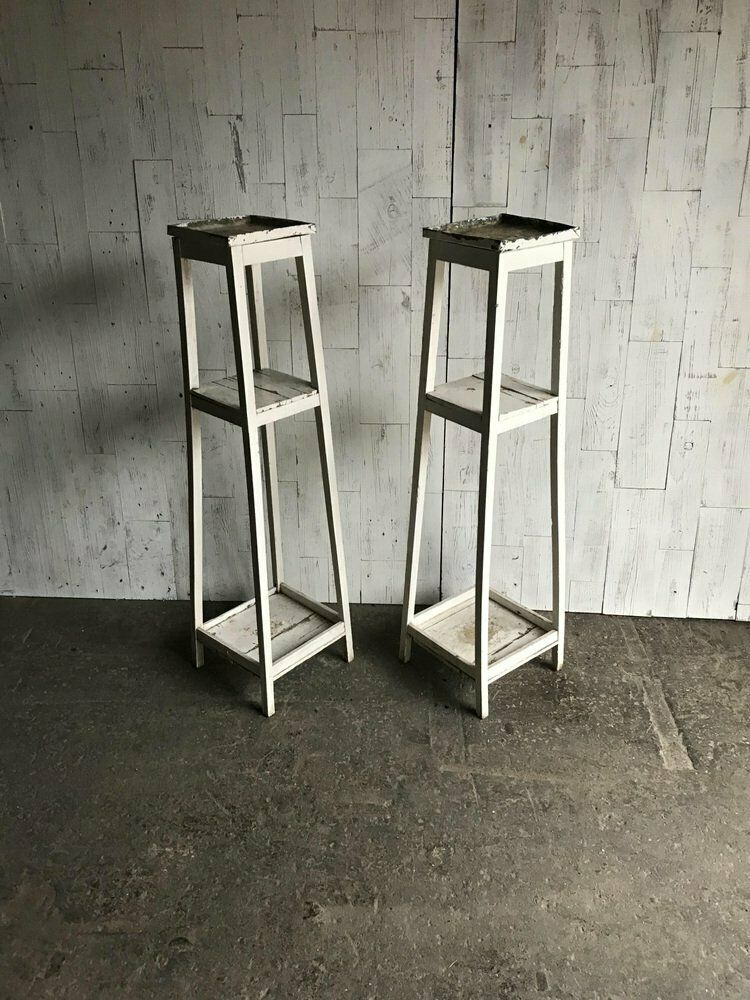Wooden Plant Stands, Set Of 2, 1920s photo vinterior
