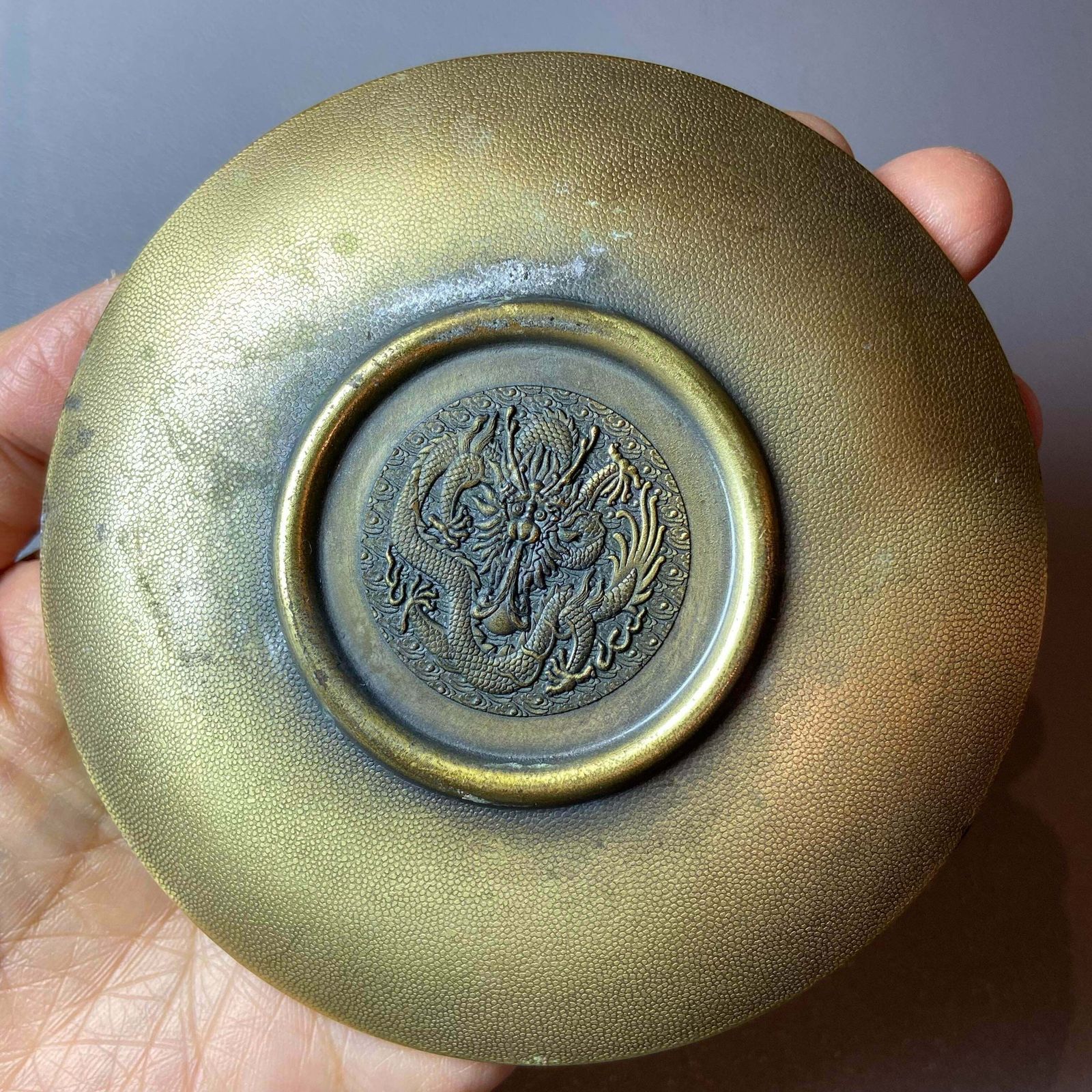 Mid 20th Century Incense Burner Tray Carved Buddhist Lotus And Coiling Dragon photo Home Decor