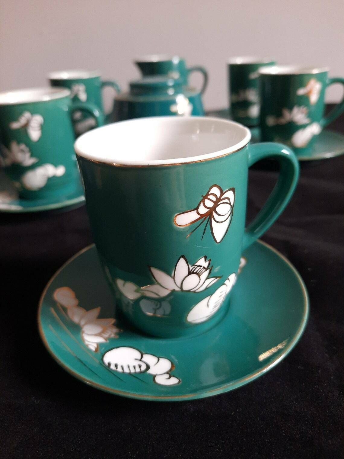 Vintage Jinqing Glaze Tea Set Of Shandong Province photo furniture