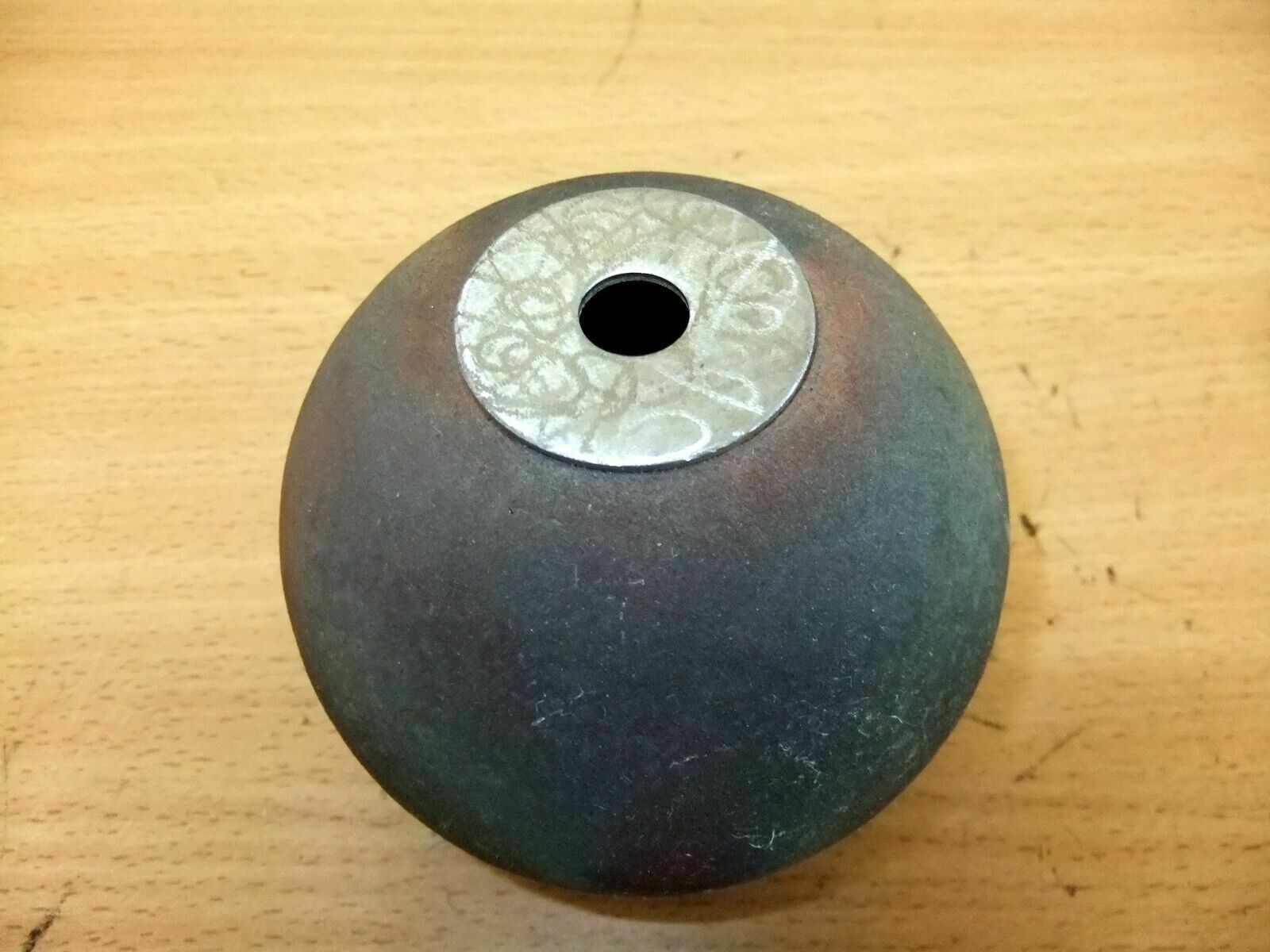 Andrew Niblett. Small Globe Vase With Etched Metal Insert. photo Home Decor