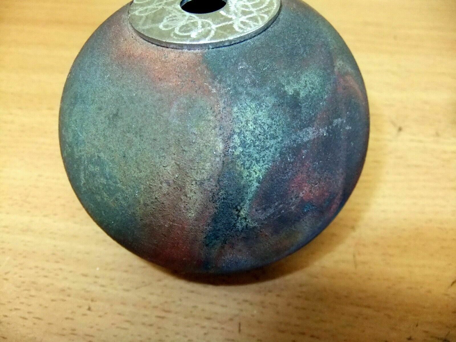 Andrew Niblett. Small Globe Vase With Etched Metal Insert. photo buy