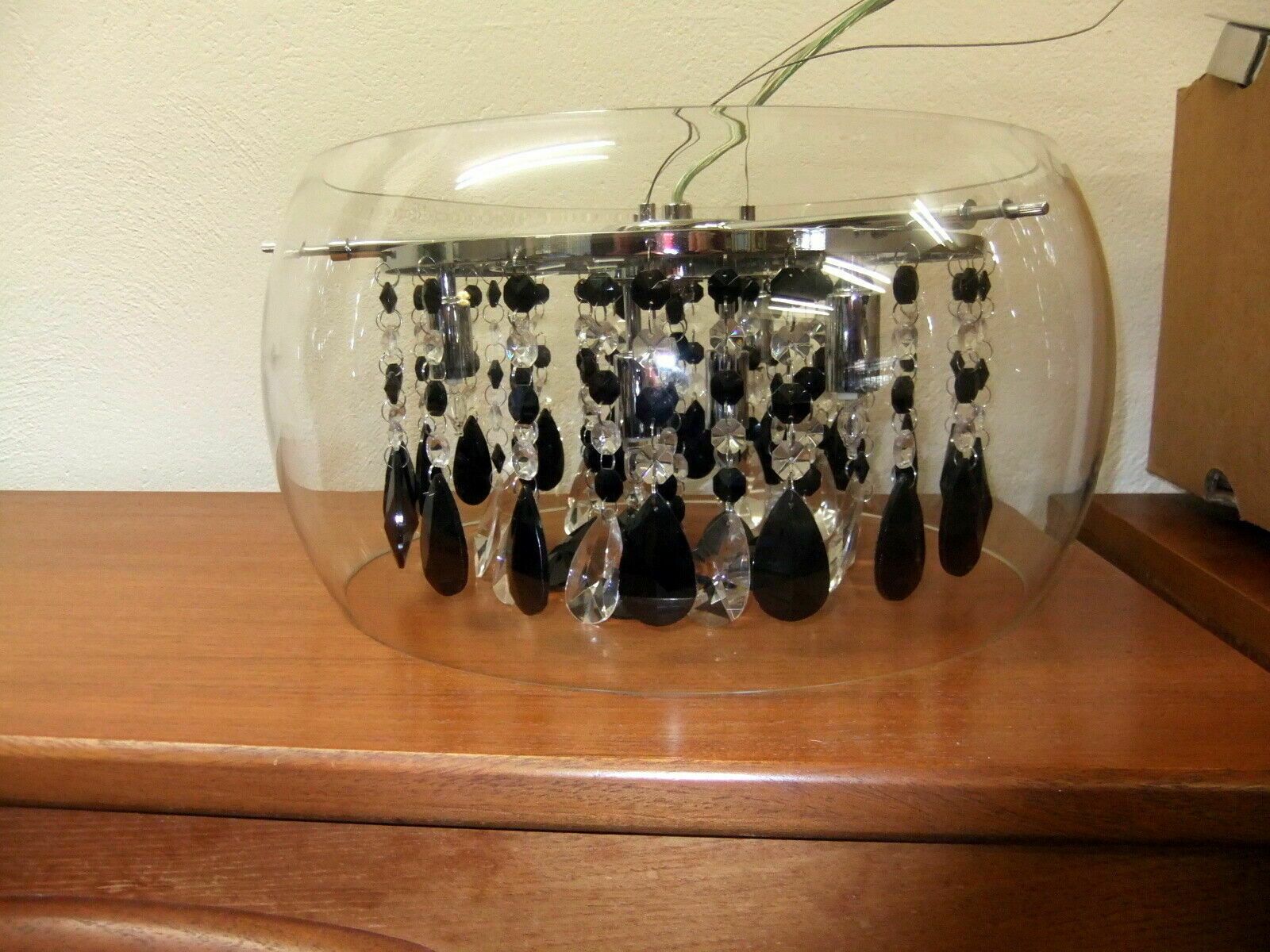 Dar Lighting Pendant Lamp. Globe Shaped With Hanging Crystal Drops. photo for sale