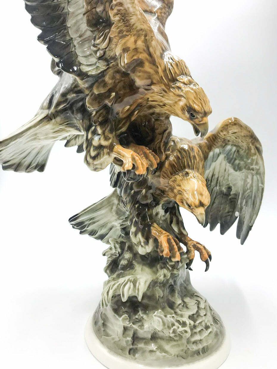 Ceramic Sculpture Of A Pair Of Eagles By Hutschenreuther, 1950s photo furniture