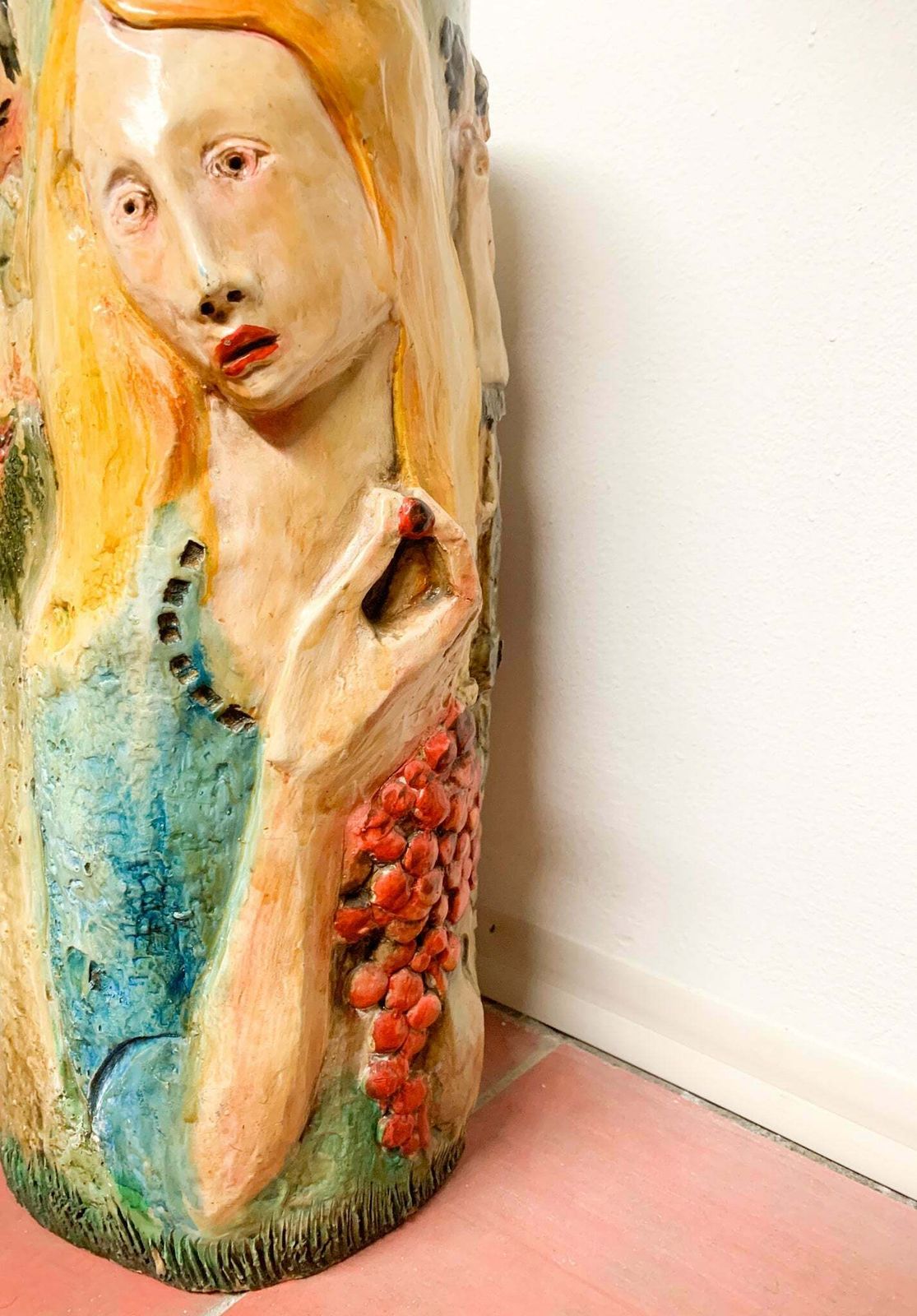 Ceramic Umbrella Stand By Pucci, Hand Painted And Sculpted From The 1950s photo 356.25