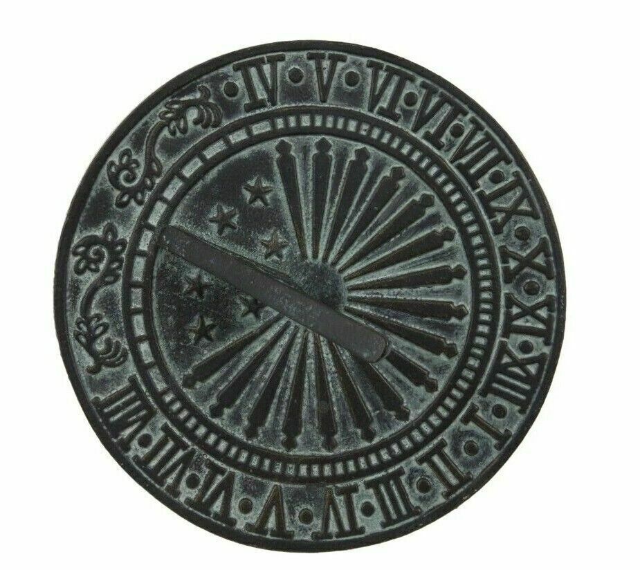 Antique Cast Iron Garden Sundial With Traditional Design photo for sale