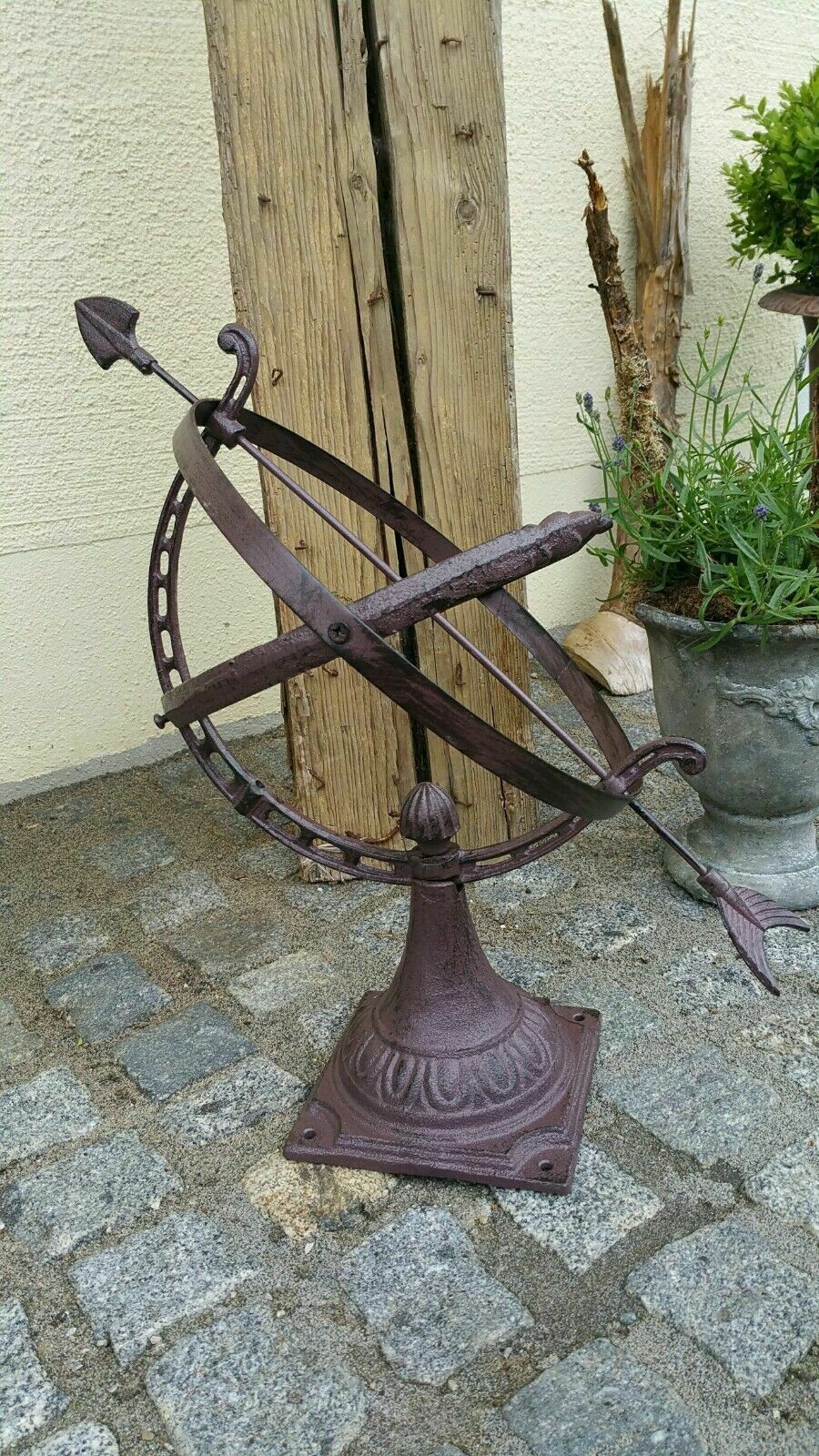Antique English Garden Style Sun Dial – 55cm Height, Made Of Cast Iron photo furniture