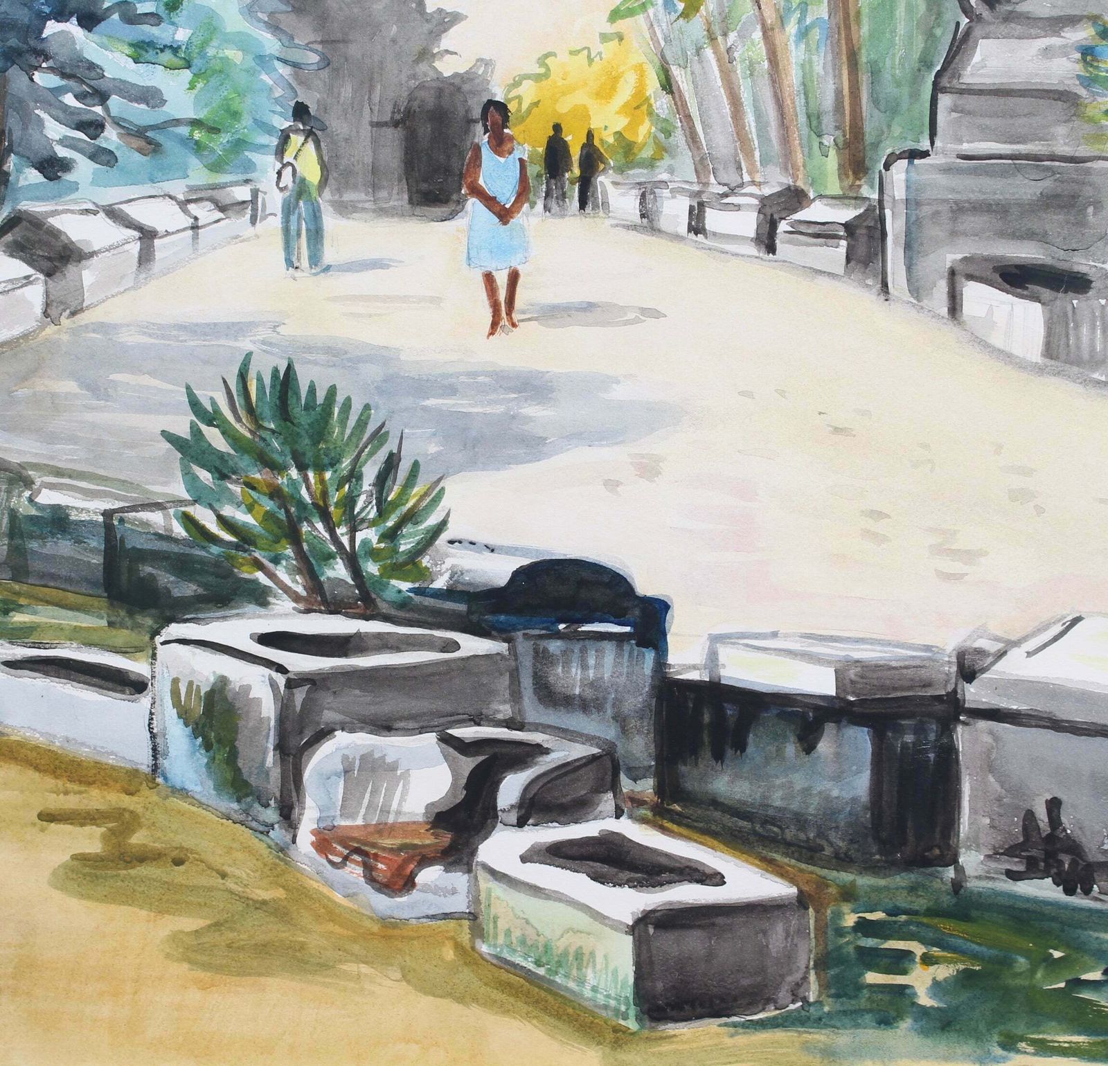 photo vintage 'Les Alyscamps Arles' By Yves Brayer (1977)