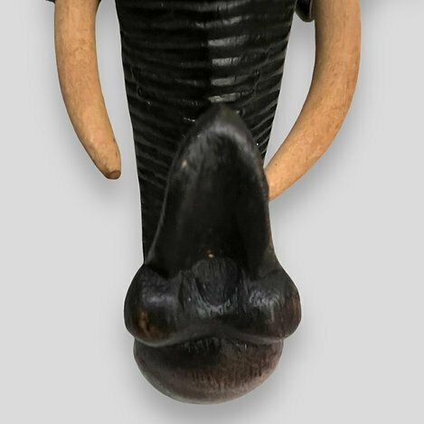 A  Wall Mounted Carved Wooden Elephant's Head C 1920 photo for sale