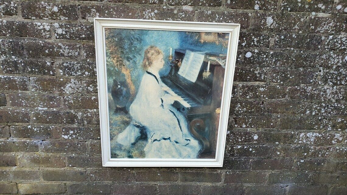 Large Retro 70’s Renoir Print ‘Lady At The Piano