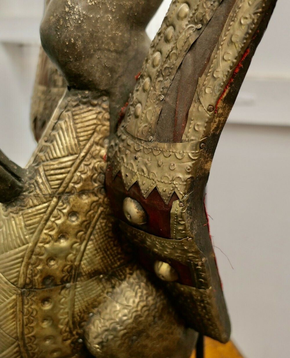 photo buy African Senufo Bird Carved Wood Sculpture, Set As A Tall Lamp