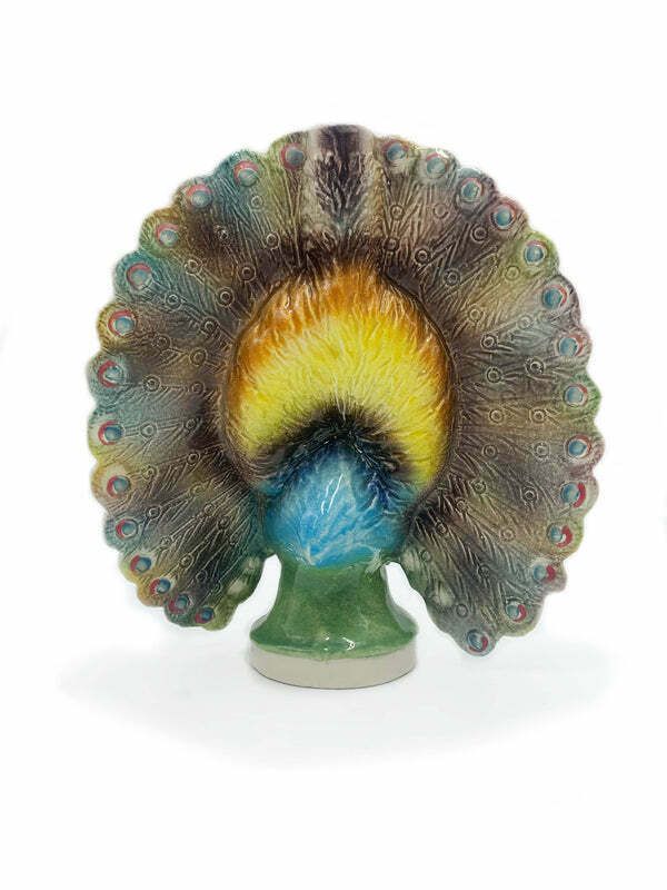 Peacock Sculpture In Bassano Ceramics From The 1950s photo for sale