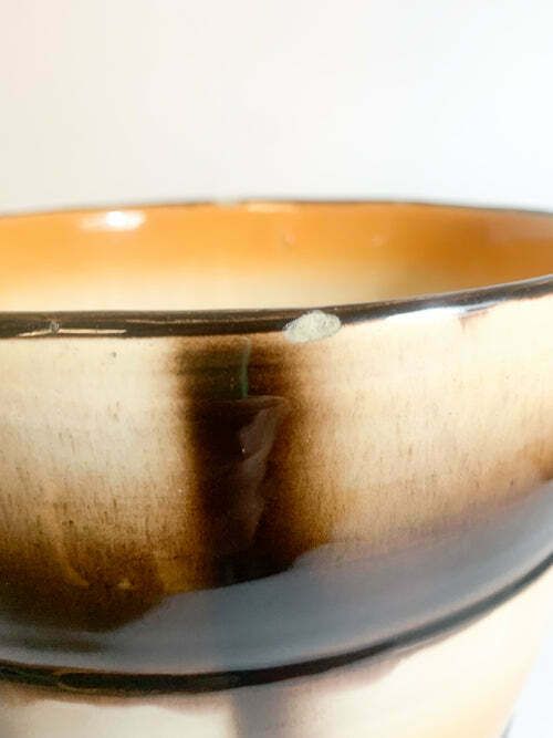 Orange And Green Ceramic Cachepot Vase By Galvani Pordenone, 1960s photo Home Decor