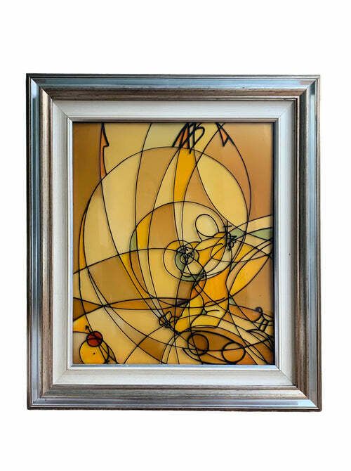 Cloisonnè Painting On Methacrylate Depicting The Birth Theme Of Aquarius 1982