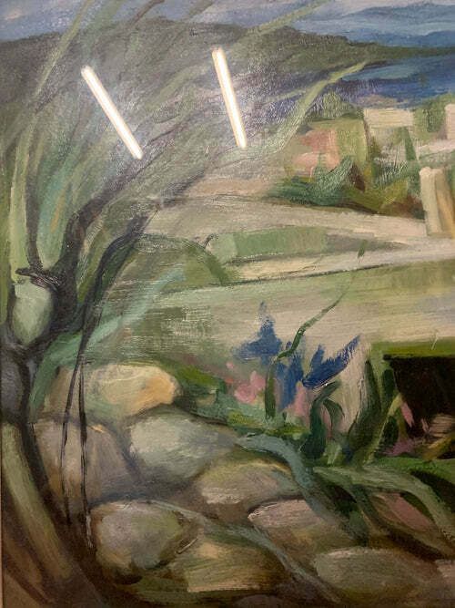 Oil Painting On Canvas Of Landscape By Lamberto Lamberti From The 1950s photo Art