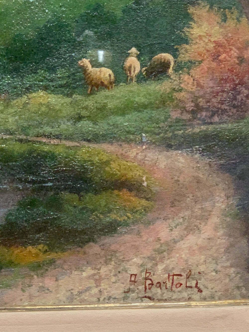Double Oil Painting On Canvas By Arnaldo Bartoli, 1950s photo Art